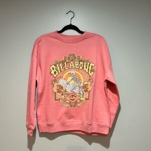 Billabong Pink Graphic Crewneck Sweatshirt